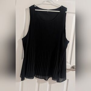 Torrid Black Pleated Chiffon Sleeveless Blouse Layered Tank Top Plus Size 5/5X